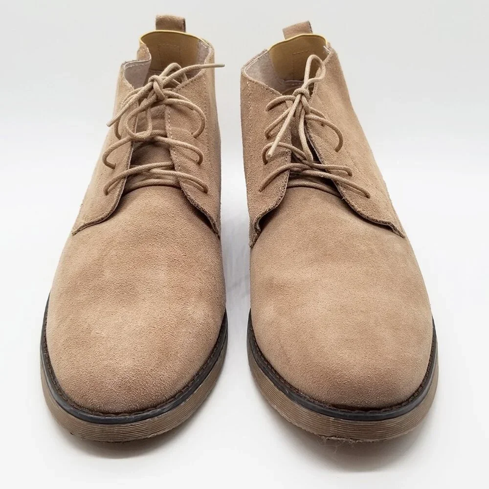 Bruno Marc Men's 13 Suede Leather Chukka Boots Natural Tan Beige Laced Up Dandy